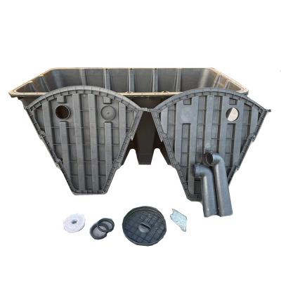 China Unique Excreta Disposal Design Septic Tank Drain Cover 7mm Bottom 5mm Thickness Three Chambers Fit PE Septic Tank for sale