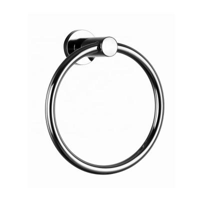 China Cheap Modern Accessories South America Middle East Ningbo Metalique Bathroom Hardware Zinc Alloy Chrome Plated Towel Ring Holder for sale