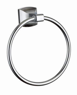 China Wall Mounted Round Ring Bathroom Bath Partition Hardware Zinc Alloy Hotel Bath Towel Rack Accessory for sale