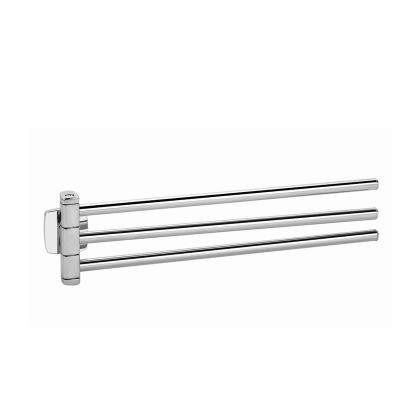 China Modern Zinc Alloy Chromed Hardware Sets Rotatable Double Wall Mounted Towel Rail Hanger for sale