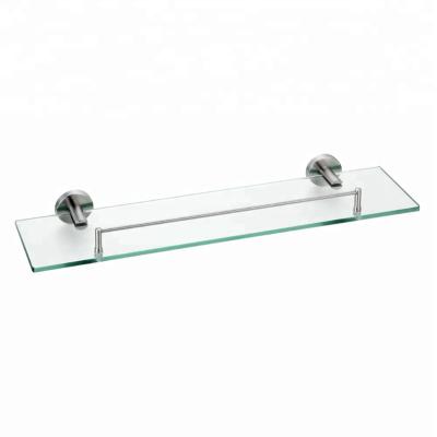 China Wall Mounted Single Corner Brushed Hanging Glass Shelf Morden OEM/ODM Ningbo Manufacture 304 Stainless Steel Bathroom Row Accessory for sale