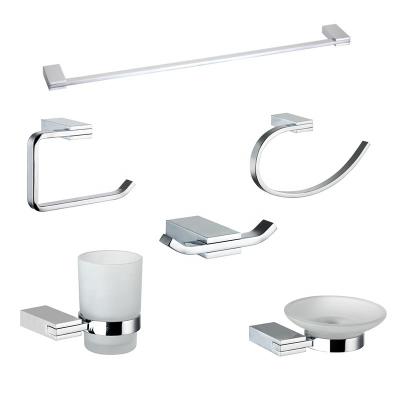 China OEM/ODM Modern Solid Zinc With Italian Quality Chromed Bathroom Accessories Set for sale