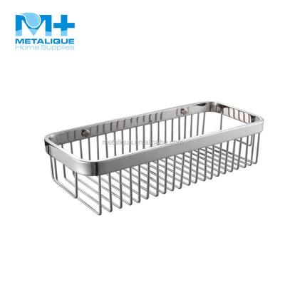 China Home Hotel Bathroom Metalique 304 Stainless Steel Mirror Polished Bathroom Shelf Trolley, Wall Mounted Rustproof Corner Shower Basket for sale