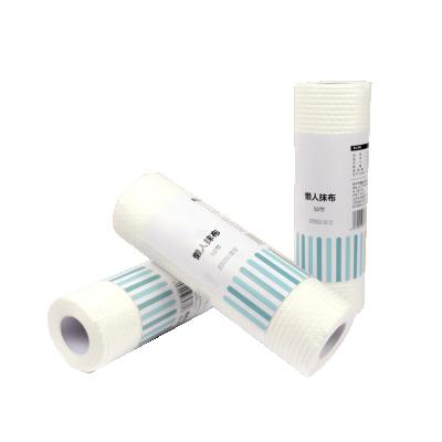 China Sustainable Eco Friendly Disposable Wet And Dry Double Use For Kitchen Stuff Cleaning Roll Packed Lazy Rag for sale