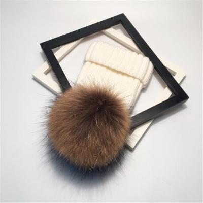 China JOINT Fur Women's Winter Hat Knitted Raccoon High Quality Real Fur Fluffy Woolen Hat for sale