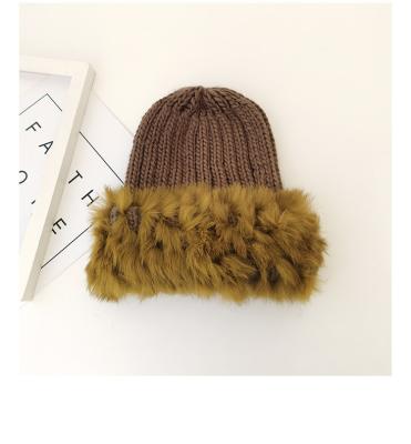 China JOINT fashion wool ear hat autumn and winter rabbit hair travel warm knitted hat children's woolen hat for sale