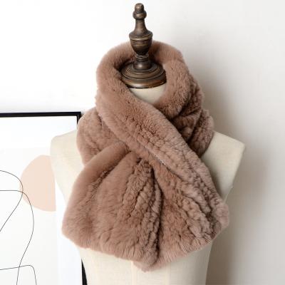 China Autumn And Winter Fashion Rex Rabbit Hair Luxury Scarf Women's Warm Fur Weaving Lengthened And Widened Rabbit Hair Shawl Bib for sale