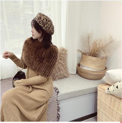 China Clothing Decoration Bunny Hair Fur Shawl Elastic Bunny Hair Knitting Scarf Fur Thickened Scarf for sale