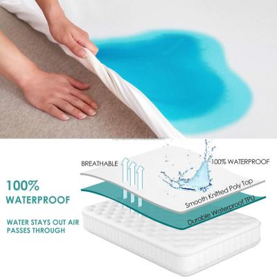 China Anti-Bacteria Waterproof Mattress Protector Mattress Hood Pad, Fit 15