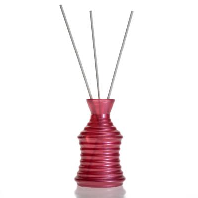 China Unique Red Glass Personal Care Diffuser Bottle With Glass Cork for sale