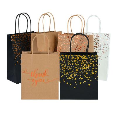 China Recycled Materials Custom Logo Gift Paper Bag Handbag Private Label Luxury Kraft Paper Bags With Handle for sale