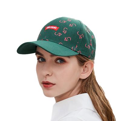 China Golf 6 JOINT JOINT Panel Hat Fashion Crown Aung Full Leaf Print Adjustable Baseball Cap For Women Men for sale