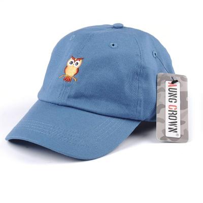 China Unstructured COMMON Hat Owl Embroidered Custom Dad Hat /Baseball Navy Color Cotton Baseball Cap Dad Hat Pattern COMMON for sale