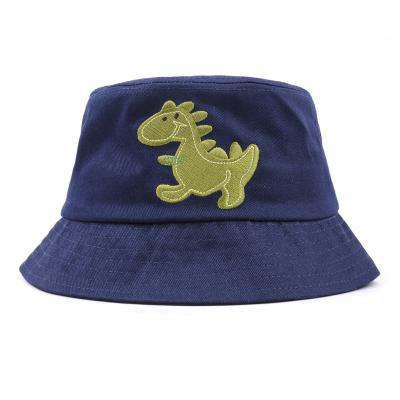 China Wholesale Casual Cotton Applique Embroidery Cartoon Kids Bucket Fishing Hat for sale