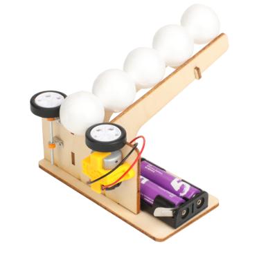 China Creative DIY Toy Set DIY Educational Materials Kit Wooden Electric Ball Pitching Model Experiment Science Toys Instruct Projects Teaching for sale