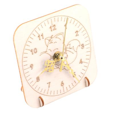 China Wholesale DIY 3D Plywood Puzzle Educational Wooden Clock for Children and Student Decoration Special Intelligent Clock Toy for sale