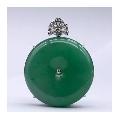 China CLASSIC High Customization Pendant High End Quality Emerald Lucky Button Jade Pendant for sale