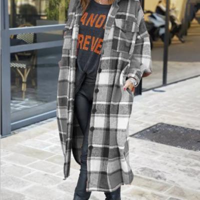 China 2021 QUICK DRY Flannel Plaid Coat XS-2XL Winter Lady Fashion Flannel Long Clothes Long Sleeve Casual Shirts For Women for sale