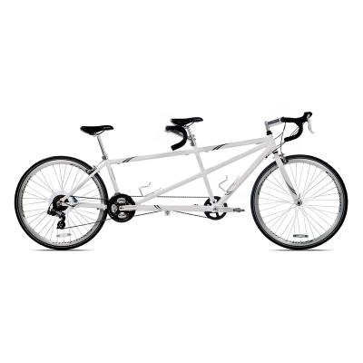 China 7Speed ​​Steel Alloy Bike Sightseeing Double Seat Tandem Bicycle Slim Tandem Bike For Two Person for sale