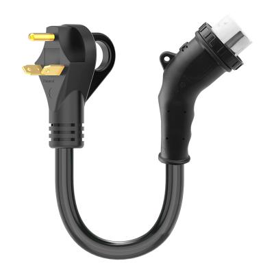 China Power Meter NEMA 14-50P to NEAM SS2-50R PowerGrip Extension Cord with Right Angle Twist Locking Adapter for sale