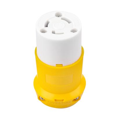 China Replacement NEMA L5-30R Female Twist Lock Plug 4-Prong Industrial Grade Locking Female Plug Yellow for sale