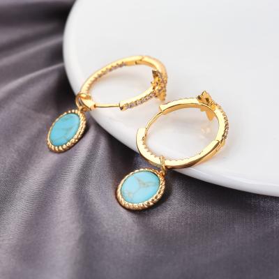 China Custom Best Quality Hiphop Blue Sky Enamel Vintage Luxury Starry Earrings Women Earring Stud Earrings for sale