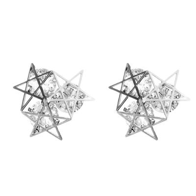 China Trendy Trendy Korean Irregular Stud Earrings Star Style CIA Charm Cutout Zircon Diy Sparkle Earring for sale