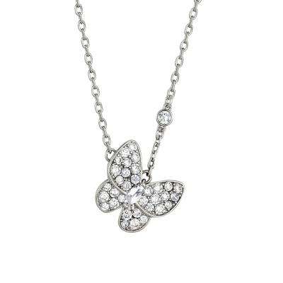 China Pretty Hot Trendy Modern Luxury Shiny Women Butterfly Rhinestone Collarbone Chain Necklace for sale