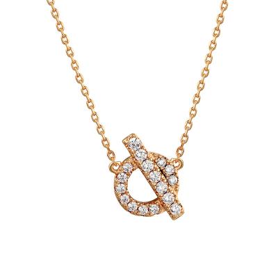 China TRENDY Perfect Quality Jewelry Copper Letter Q Minimalist Fashion Pendant Necklace and Zircon Chain Necklace for sale