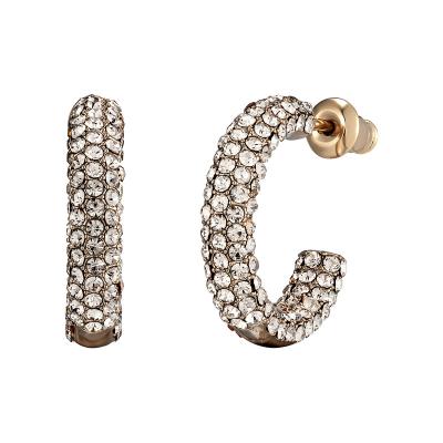 China New Fashion Trendy Design Niche Earrings Lightweight Luxury High End Round With Diamond Hoop Earrings for sale