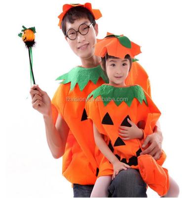 China Hot Halloween Pumpkin Cosplay Costume Adult Orange Kids Pumpkin Costumes for sale