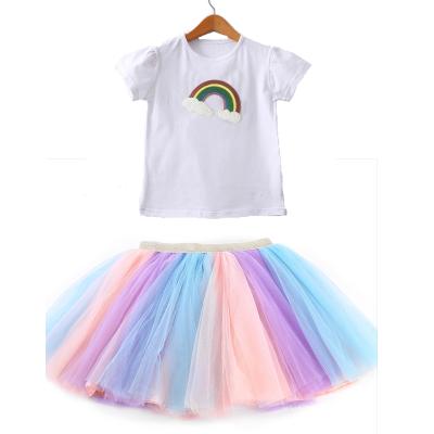 China Dress up two diaper girls skirts baby ballet dance rainbow tutu party clothes kids for skirting kids birthday clothes for sale