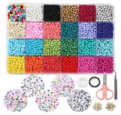 China DIY Ceramic Glass Beads 4mm Millet Beads DIY Bracelet Accessories Baking Painting Beads Set for sale