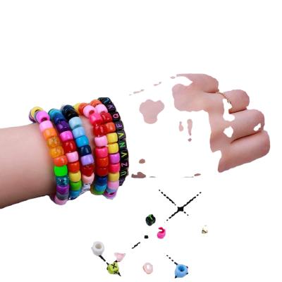 China DIY Bracelet Ceramic Necklace Beads Color Pony Beads Barrel Beads Accessories Material Pure Acrylic for sale