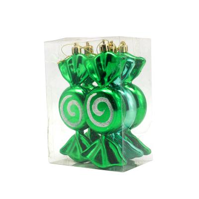 China Plastic Plastic Clad Christmas Ball Candy Shaped Ball Christmas Tree Pendant for sale