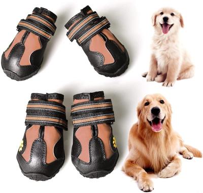 China Viable Non-slip Dog Boots, Outdoor Waterproof Dog Boots, Medium to Large Dog Shoes 4 Sets for sale