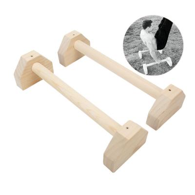 China Eco - Friendly Fitness Eco - Friendly Push Up Bar , Pump Stand Handstand Bars Wooden Parallett for sale