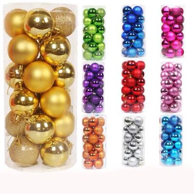 China High Quality Plastic Christmas Tree Decoration Christmas Ornament Balls Colorful 6Cm Round Plastic for sale