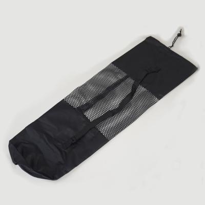 China Eco-Friendly Bag For Tape Yoga Mat Wholesale Custom Logo Lightweight Mesh Net Drawstring Yoga Mat Polyester Portable Duffel Bag for sale