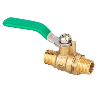 China General On-Off Valve Forged Brass Ball Valve External Double Thread Threaded Long Handle Water Valve for sale