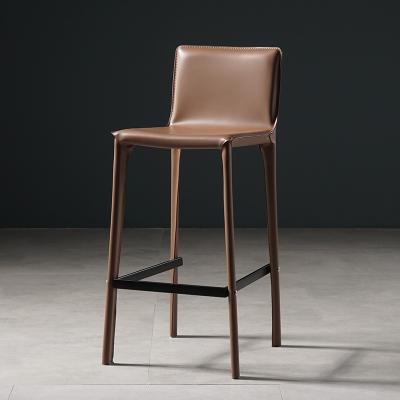 China Modern High Quality Modern Saddle Leather Counter Bar Stool for sale