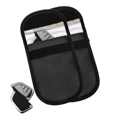 China Fashion Small PU Faraday Pouch With , RFID Signal Blocking Faraday Bag For Car Keys for sale