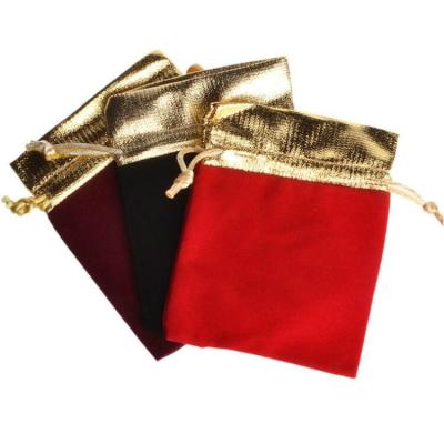 China Eco - Friendly Custom Logo Drawstring Velvet Jewelry Pouch Bag for sale