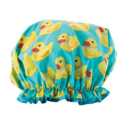 China Sustainable Waterproof Bath Shower Cap With Printing Eco - Friendly Shower Cap for sale