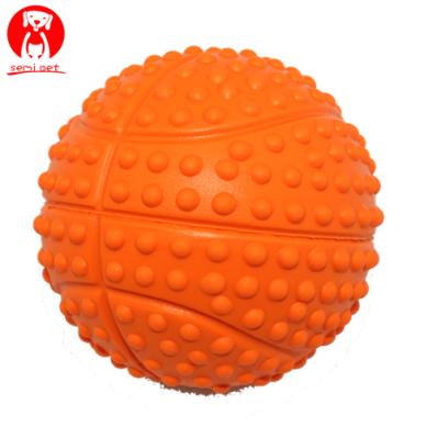 China Viable Dog Toy Silicone Rubber Ball Squeak Pet Supply Chew Toys For Big Small Dog Cat for sale