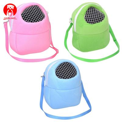 China Durable Portable Cute Pet Hamster Chinchilla Bags Cages Carry Bag Breathable Guinea Pig for sale