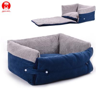 China New Viable Multi-functional Mattress Flip Small Sofa Kennel Cat Dog Washable Pet and Medium Animals Autumn Winter Warm Bed for sale