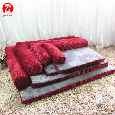 China Viable Luxury Large Dog Bed Sofa Dog Cat Pet Cushion For Large Dogs Nest Cat Teddy Puppy Mat Kennel Square Pillow Pet Room Washable for sale