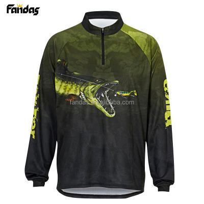 China China Manufacture OEM Antibacterial Service Custom Sublimation Printing Fishing Wear Cheap Long Sleeve Jersey for sale