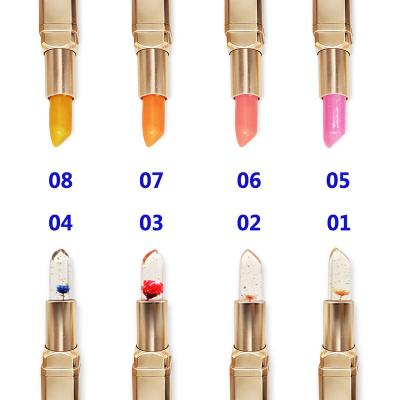 China Waterproof No Logo Flower Lipstick Transparent Temperature Color Cosmetics Freeze Flower Lipstick for sale